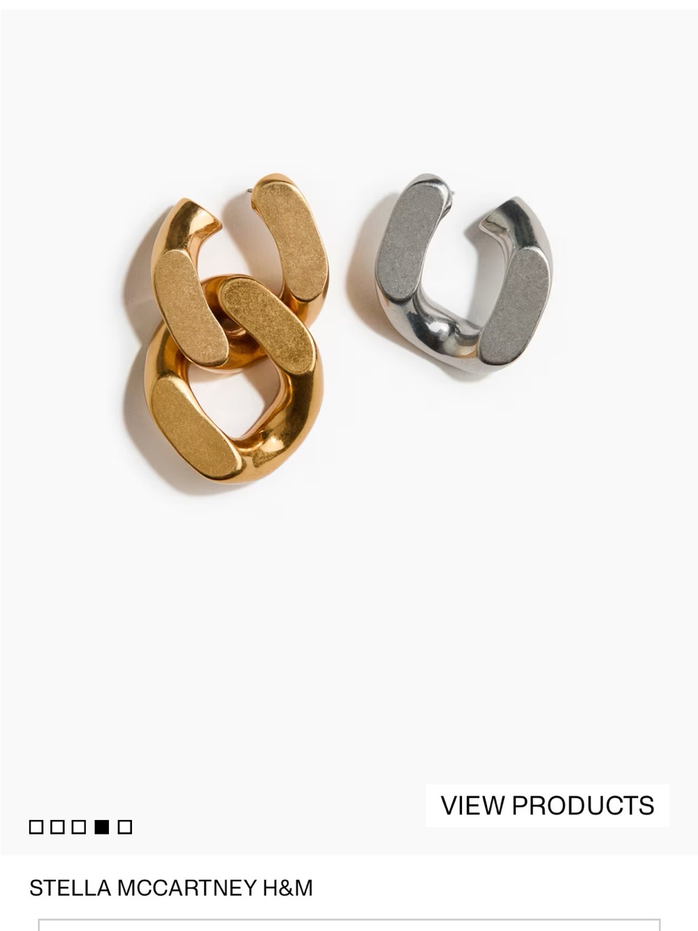 Stella McCartney Two-Tone Chain Link Earrings — Gold & Silver